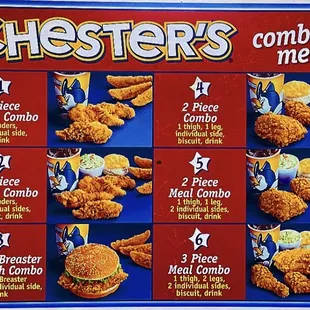 a menu for the restaurant