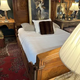 130+ year-old bedframe.. beautiful wood that&apos;s not even available anymore...