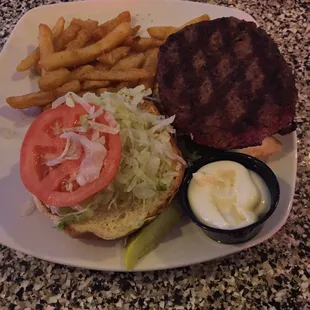 Burger Monday's! $6 (I got no cheese but comes with your choice)