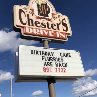 sign for birthday cake