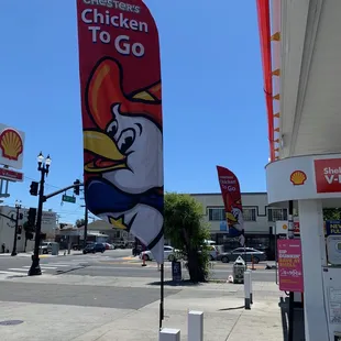 a gas station and gas pump