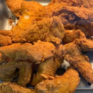 Fresh, double hand-breaded tenders. Golden and delicious!