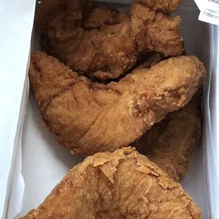 Tender (4/5.99) moist, light batter, thick pieces...