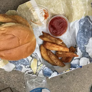 This is the burger and fries.