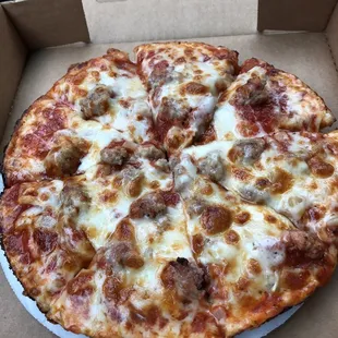 Small sausage with onions lunch special. $7.49-with a soda!