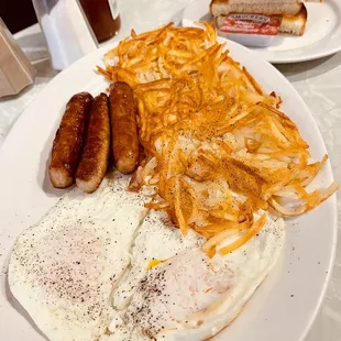 Sausage and eggs