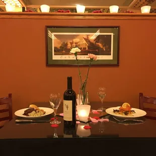 a table set for two