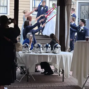 Coming from reception to dance floor