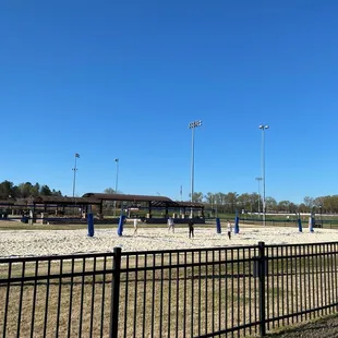 Across of the trail, next to Carolina Courts, are sand volleyball courts which is part of Chestnut Square park