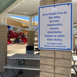 Signage in Spanish too.