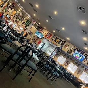 a view of the dining area