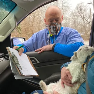 Dr Chet making car calls during the pandemic