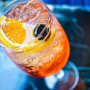 a close up of a drink in a glass