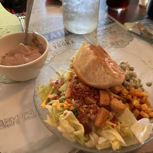 Plate from salad bar. Get the chocolate mousse!