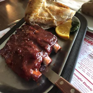 The Combo...Ribs and a Quarter Chicken...Dynamite!