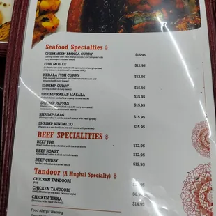 menu