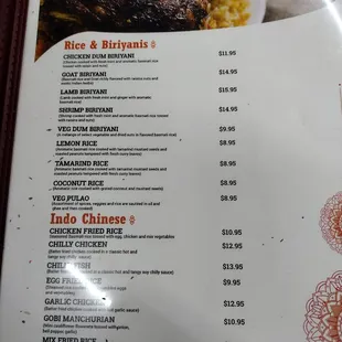 menu