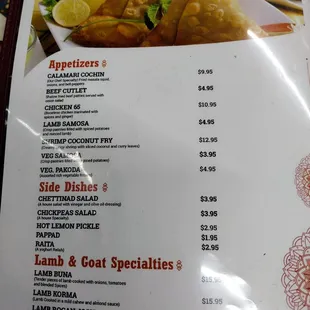 menu