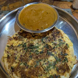Kari dosa with chicken
