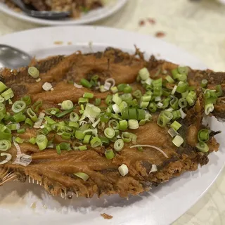 E14. Deep-Fried Flounder Whole