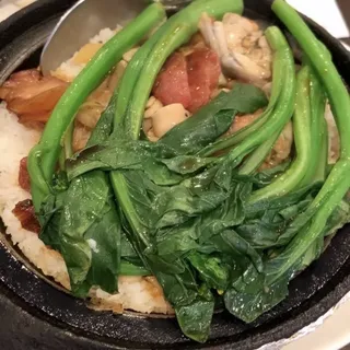 K2. Braise Frog and Preserved Meat Rice in Clay Pot
