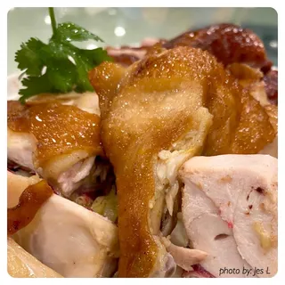 166. Soy Sauce Chicken over Rice Plate