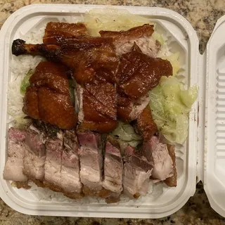 168. Two Items BBQ Meat over Rice Plate