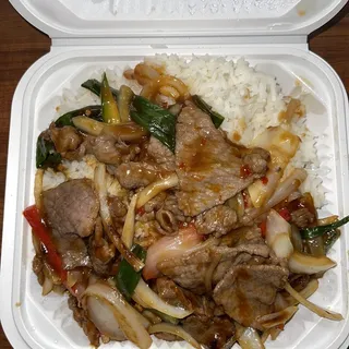 16. Mongolian over Rice Plate