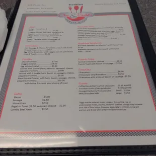 menu