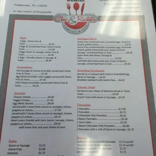 Breakfast Menu