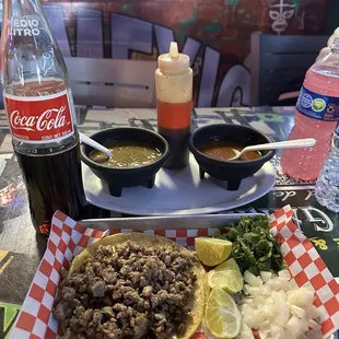 Carne asada taco was packed with meat