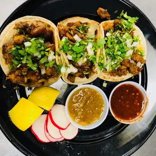 3 chicken tacos