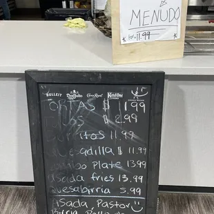 It looks like they have specials, and they definitely have Menudo, which I would like some.