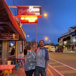 Wife and I in nice downtown