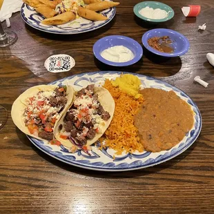 two plates of food on a table