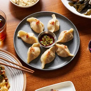 a variety of asian food