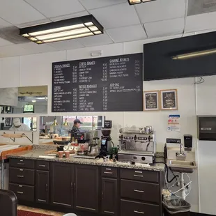 a coffee shop counter