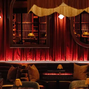 the interior of a bar