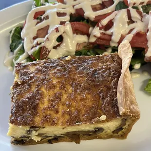 Mushroom quiche and salad