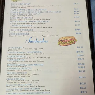 menu
