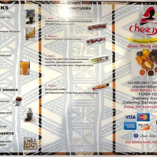 Menu (as of June 2022)