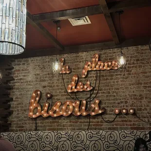 Cute sign in the back dining room