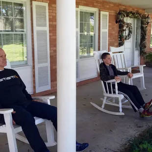 Relaxing on the porch