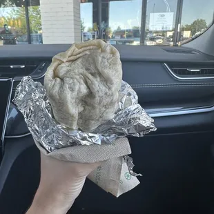 Bacon Egg, Potato, Cheese and Green Chile Breakfast Burrito