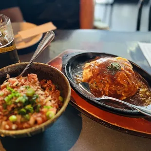 Negitoro Don and Sizzling Omurice