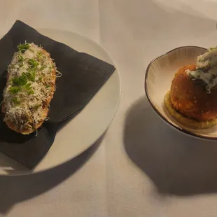 Mushroom duxelle and crab croquette