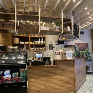 the interior of a cafe