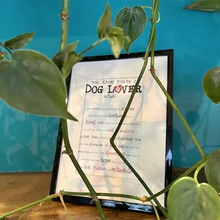 a picture of a dog lover&apos;s menu