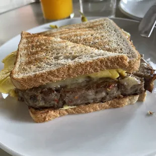 Egg and Sausage Sandwich