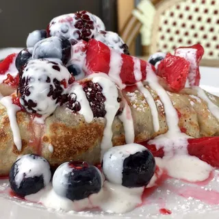 Crepe with Berries and Creme Fraiche